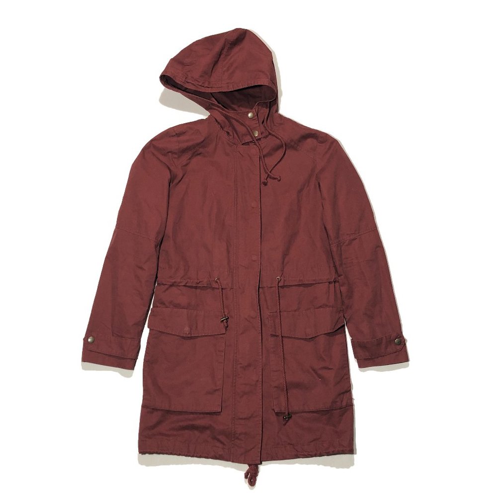 Forever 21 Womens Size S Maroon Long Coat Jacket